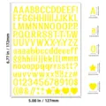 Yellow 0.5-inch waterproof alphabet and number stickers sheet for DIY crafts and labels - Clear / 0.5 Inch / Yellow