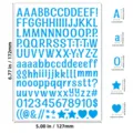 0.5 inch blue alphabet and number stickers for DIY waterproof water bottle decoration - Clear / 0.5 Inch / Blue
