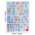 Colorful alphabet and number sticker sheet measuring 5x6.77 inches for journals - Colorful
