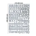 Silver 1-inch self-adhesive alphabet and number stickers sheet, size 210x290mm - A4 Size (210x290mm) / Silver