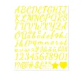 Premium 1-inch yellow vinyl German alphabet and number stickers for DIY craft decoration - Handwriting (G2) / 1 Inch / Yellow