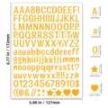 Gold 0.5 inch alphabet and number stickers for waterproof DIY craft and gift decoration - Clear / 0.5 Inch / Orange