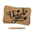 Set of 50 retro kraft paper thank you cards with heart patterns variant type 2 - Style 2 / 50 Sheets