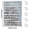 Silver waterproof self-adhesive alphabet stickers for DIY crafts and decoration. - Bubble Italic / 0.5 Inch / Silver