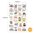 25-piece waterproof cartoon Happy Birthday sticker sheet for party decoration and scrapbooking - Happy Birthday Pattern Design 2 (TZ80-Transparent Birthday Stickers-02-G2) / 25 Pieces/Pack