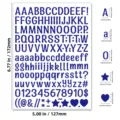 Blue waterproof alphabet and number stickers 0.5 inch for DIY craft labeling and gift decor - Clear / 0.5 Inch / Dark Blue
