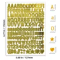 Gold 0.5-inch waterproof alphabet and number sticker sheet for DIY scrapbooking and gifts - Bright Gold