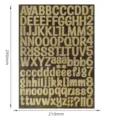 Gold glitter alphabet and number stickers A4 sheet for DIY holiday party decorations - 1 Inch / Gold