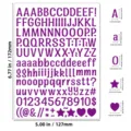 Purple 0.5 inch alphabet and number sticker sheet for DIY waterproof craft projects - Clear / 0.5 Inch / Purple