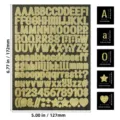 Gold glitter letter and number stickers set 0.5 inch for scrapbooking DIY projects - 金葱字母数字贴-G2 / 0.5英寸装