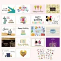 Comprehensive set of 18 different birthday greeting cards with envelopes and stickers - Style B (KP52-G2) / 18 Sheets