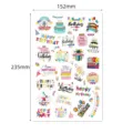 Set of 25 transparent Happy Birthday stickers with waterproof cartoon party designs - Happy Birthday Pattern Design 4 (TZ80-Transparent Birthday Stickers-04-G2) / 25 Pieces/Pack