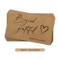 Set of 50 vintage brown kraft paper thank you cards with heart pattern type-5 - Style 5 / 50 Sheets