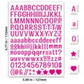 Pink alphabet number stickers 0.5 inch waterproof DIY vinyl decals for water cups - Clear / 0.5 Inch / Pink