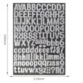 Self-adhesive silver glitter alphabet and number sticker sheet A4 size 210x290mm - 1 Inch / Silver