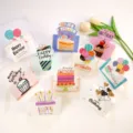 Set of 10 3D pop-up birthday cards with colorful balloon and cake designs - New Shaped Birthday Cards (KP77) / 10 Pieces/Pack
