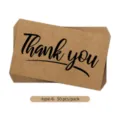 Vintage kraft paper thank you cards type-6 pack of 50 for gift wrapping and decoration set - Style 6 / 50 Sheets