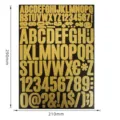 Self-adhesive gold glitter A4 alphabet and number sticker sheet for DIY party crafts - 1 Inch / Glitter Gold