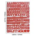 Red glitter alphabet and number sticker sheet for scrapbooking and DIY craft journals - 银葱字母数字贴-红色 / 0.5英寸装