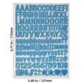 Waterproof blue glitter alphabet and number sticker sheet for scrapbooking and DIY crafts - 银葱字母数字贴-蓝色 / 0.5英寸装