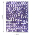 Purple glitter alphabet and number sticker sheet, A4 size waterproof self-adhesive labels - 1 Inch / Purple