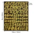 Self-adhesive 1-inch gold glitter alphabet and number sticker sheet for DIY crafts - 1 Inch / Pack of 100 / 1 Inch Glitter Gold Script Font