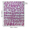 1 inch purple glitter alphabet and number sticker sheet, 7.6x9 inch waterproof decals - 1 Inch / Pack of 100 / 1 Inch Glitter Pink Script Font