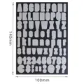 1-inch silver glitter alphabet and number sticker sheet with 140x100mm total dimensions - 0.5 Inch / Pack of 100 / 0.5 Inch Glitter Silver Printed Font (8 Lines)