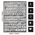 Glitter silver alphabet and number sticker sheet with precise dimension measurements for DIY - 0.5 Inch / Pack of 100 / 0.5 Inch Glitter Silver Printed Font (11 Lines)