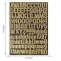 Gold glitter alphabet and number sticker sheet 210x290mm, 1-inch waterproof self-adhesive decals - 1 Inch / Pack of 100 / 1 Inch Glitter Gold Printed Font