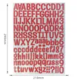 Red glitter alphabet and number stickers sheet 210x290mm for DIY crafts - 1 Inch / Pack of 100 / 1 Inch Glitter Red Printed Font