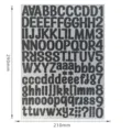 1-inch silver glitter waterproof self-adhesive alphabet and number stickers sheet 210x290mm - 1 Inch / Pack of 100 / 1 Inch Black Glitter Printed Font