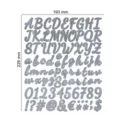 Glitter silver 1 inch alphabet and number stickers, waterproof self-adhesive sheet - 1 Inch / Pack of 100 / 1 Inch Silver Bright Silver Script Font