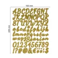 Gold glitter alphabet and number sticker sheet for DIY crafts, size 193mm x 229mm - 1 Inch / Pack of 100 / 1 Inch Gold Bright Gold Script Font