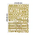 Gold glitter waterproof self-adhesive alphabet and number stickers sheet, 210x290mm - 1 Inch / Pack of 100 / 1 Inch Gold Bright Gold Printed Font