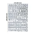 Waterproof silver glitter alphabet and number stickers sheet, 210x290mm size - 1 Inch / Pack of 100 / 1 Inch Silver Bright Silver Printed Font