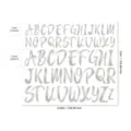 Silver metallic alphabet stickers in 1 and 1.5 inch sizes with waterproof adhesive - 1 & 1.5 Inch / Pack of 100 / 1 Inch + 1.5 Inch Silver Bright Silver Script Font
