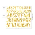Waterproof gold glitter alphabet stickers for DIY crafts, self-adhesive letter sheet - 1 & 1.5 Inch / Pack of 100 / 1 Inch + 1.5 Inch Gold Bright Gold Script Font