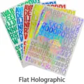 Waterproof 1-inch holographic alphabet and number sticker sheets set for DIY crafts - 1 Inch / Flat Laser Printed Style / Pack of 100 / Holographic