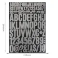 Silver glitter alphabet and number sticker sheet, 210x290mm, waterproof self-adhesive letters - Silver Glitter Printed Font / 100 Sheets Pack (2cm+4cm) / Silver