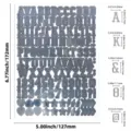 Detailed dimensions of 0.5-inch metallic alphabet and number stickers for DIY use - 0.5 Inch / Shiny Silver - 0.5 Inch Bold Block