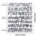 Silver mirror alphabet stickers dimensions 1 inch height waterproof self-adhesive sheet - Bubble Italic (1 Inch) / Bright Silver