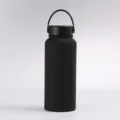 Matte black stainless steel vacuum insulated sports water bottle with portable handle - Matte Black
