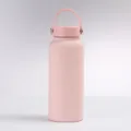 Pink 304 stainless steel vacuum insulated water bottle with handle, minimalist design - Matte Pink