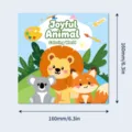 Libro da colorare per bambini Joyful Animal 160mm quadrato con leone volpe e koala - Libro da Colorare Animali Gioiosi (LHL04)