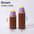 Bicchiere termico in acciaio 316 stile dopamina marrone con cannuccia, 550ml e 750ml - 750ml / Marrone