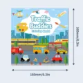 Libro da colorare per bambini tema Traffic Buddies formato quadrato 160mm - Libro da Colorare Amici del Traffico (LHL08)