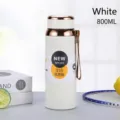 Gourde sport isotherme 800ml en acier inoxydable 316 blanc avec sangle de transport - 800ML / Blanc