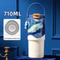 710 ml Van Gogh Sternennacht Isolierbecher mit hochwertiger 316 Edelstahl-Auskleidung - 316 Edelstahl-Einsatz / 750ml / Tiefblau (Van Gogh Sternennacht)