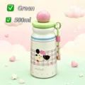 Borraccia termica cartone animato in acciaio inox 316 verde menta, da 500ml - Palla con Tazza / 500ml / Verde